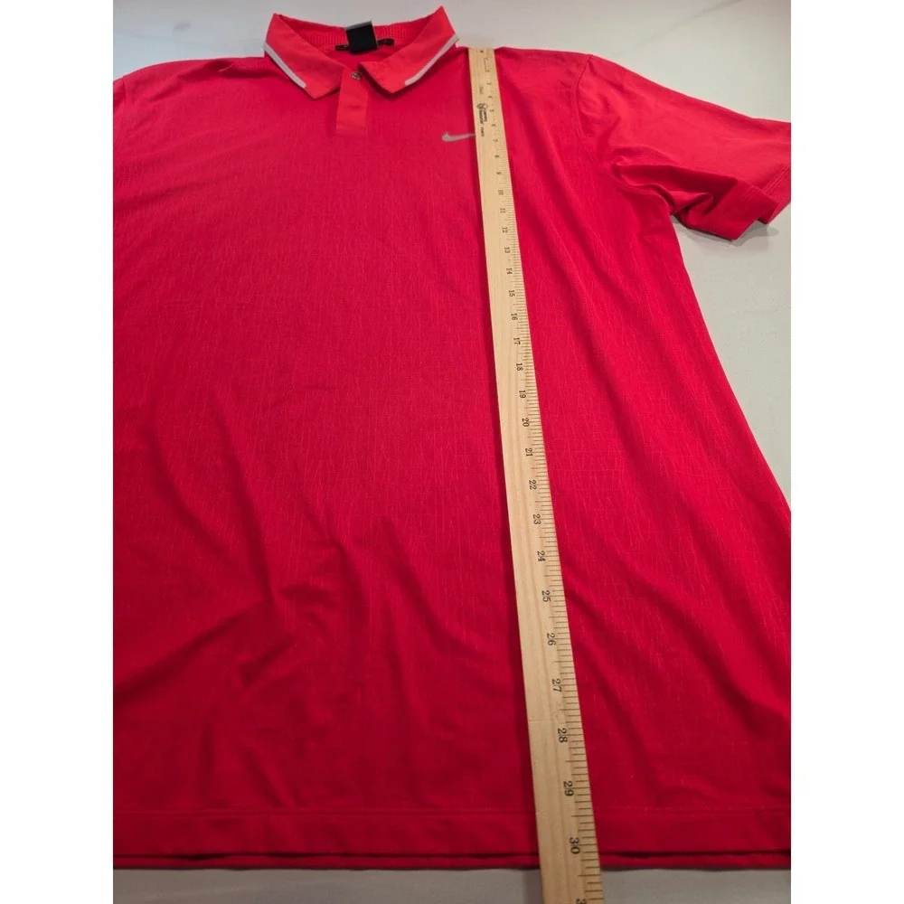 Nike Tiger Woods Collection Dri-FIT Golf Polo Red Textured XL 1151